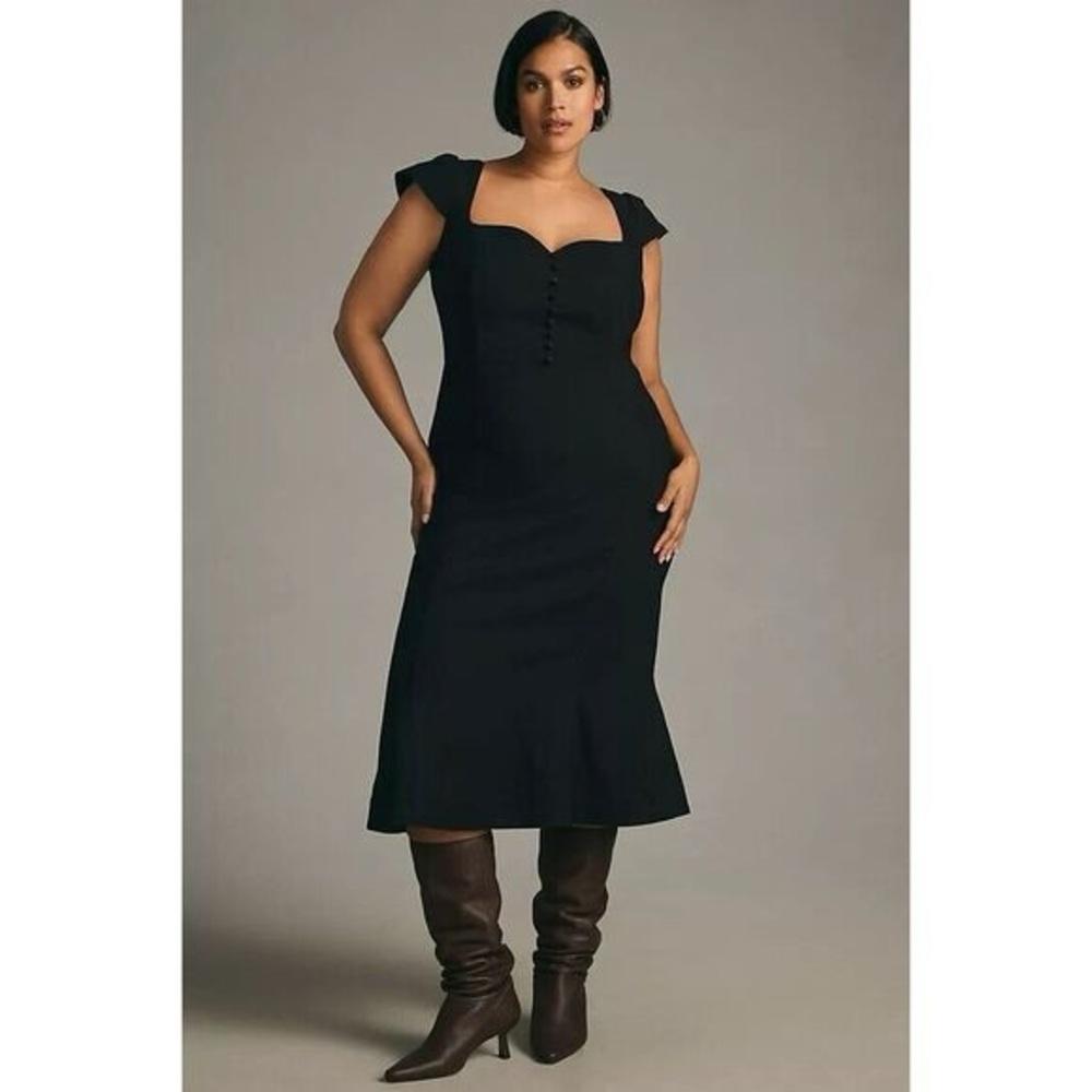 NWT Anthropologie | Cecily Black Dress - Size Lg New With Tags